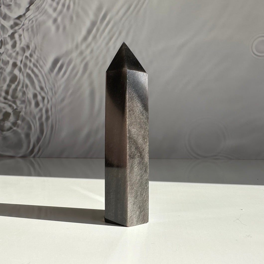 Silver Sheen Obsidian Tower - Milky Way Creations - Sydney - Crystal - Crystals - Candles - Soap - Howlite - Amethyst - Ethically Sources - Stones - gemstones - wholesale - amazonite