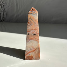 Load image into Gallery viewer, Pink Crazy Agate Obelisk - Milky Way Creations - Sydney - Crystal - Crystals - Candles - Soap - Howlite - Amethyst - Ethically Sources - Stones - gemstones - wholesale - amazonite
