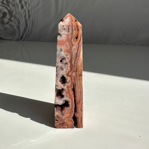 Pink Crazy Lace Agate Tower - Milky Way Creations - Sydney - Crystal - Crystals - Candles - Soap - Howlite - Amethyst - Ethically Sources - Stones - gemstones - wholesale - amazonite