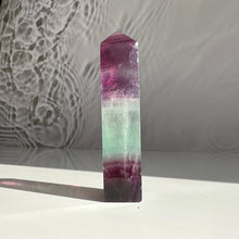 Load image into Gallery viewer, Purple &amp; Green Fluorite Obelisk - Milky Way Creations - Sydney - Crystal - Crystals - Candles - Soap - Howlite - Amethyst - Ethically Sources - Stones - gemstones - wholesale - amazonite
