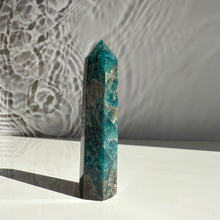 Load image into Gallery viewer, Blue Apatite Tower - Milky Way Creations - Sydney - Crystal - Crystals - Candles - Soap - Howlite - Amethyst - Ethically Sources - Stones - gemstones - wholesale - amazonite
