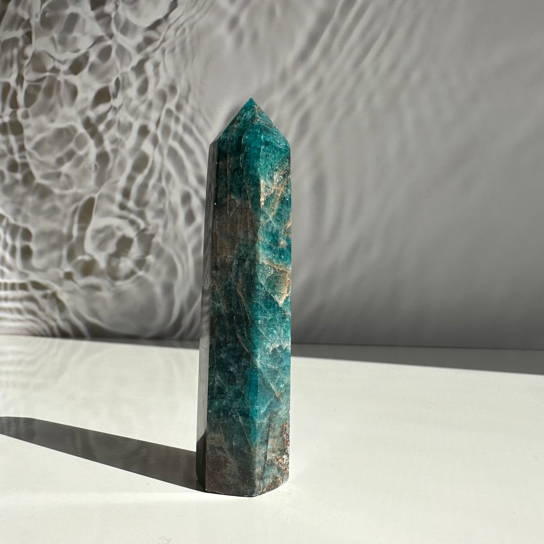 Blue Apatite Tower - Milky Way Creations - Sydney - Crystal - Crystals - Candles - Soap - Howlite - Amethyst - Ethically Sources - Stones - gemstones - wholesale - amazonite