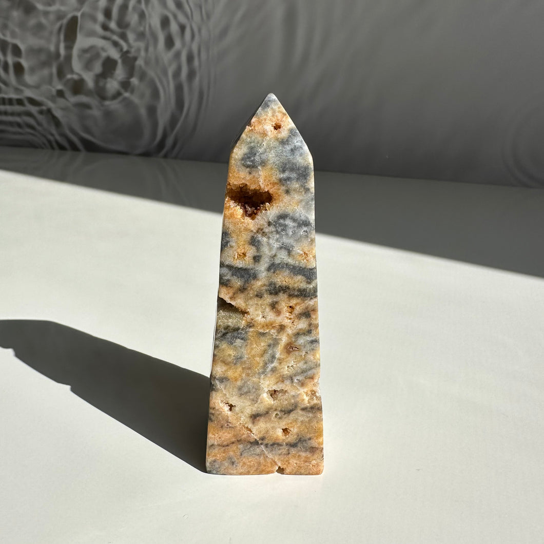 Zebra Jasper Obelisk with Iron Staining - Milky Way Creations - Sydney - Crystal - Crystals - Candles - Soap - Howlite - Amethyst - Ethically Sources - Stones - gemstones - wholesale - amazonite