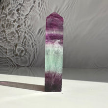 Load image into Gallery viewer, Purple &amp; Green Fluorite Obelisk - Milky Way Creations - Sydney - Crystal - Crystals - Candles - Soap - Howlite - Amethyst - Ethically Sources - Stones - gemstones - wholesale - amazonite
