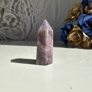 Pink Tourmaline, Lepidolite & Smoky Quartz Tower