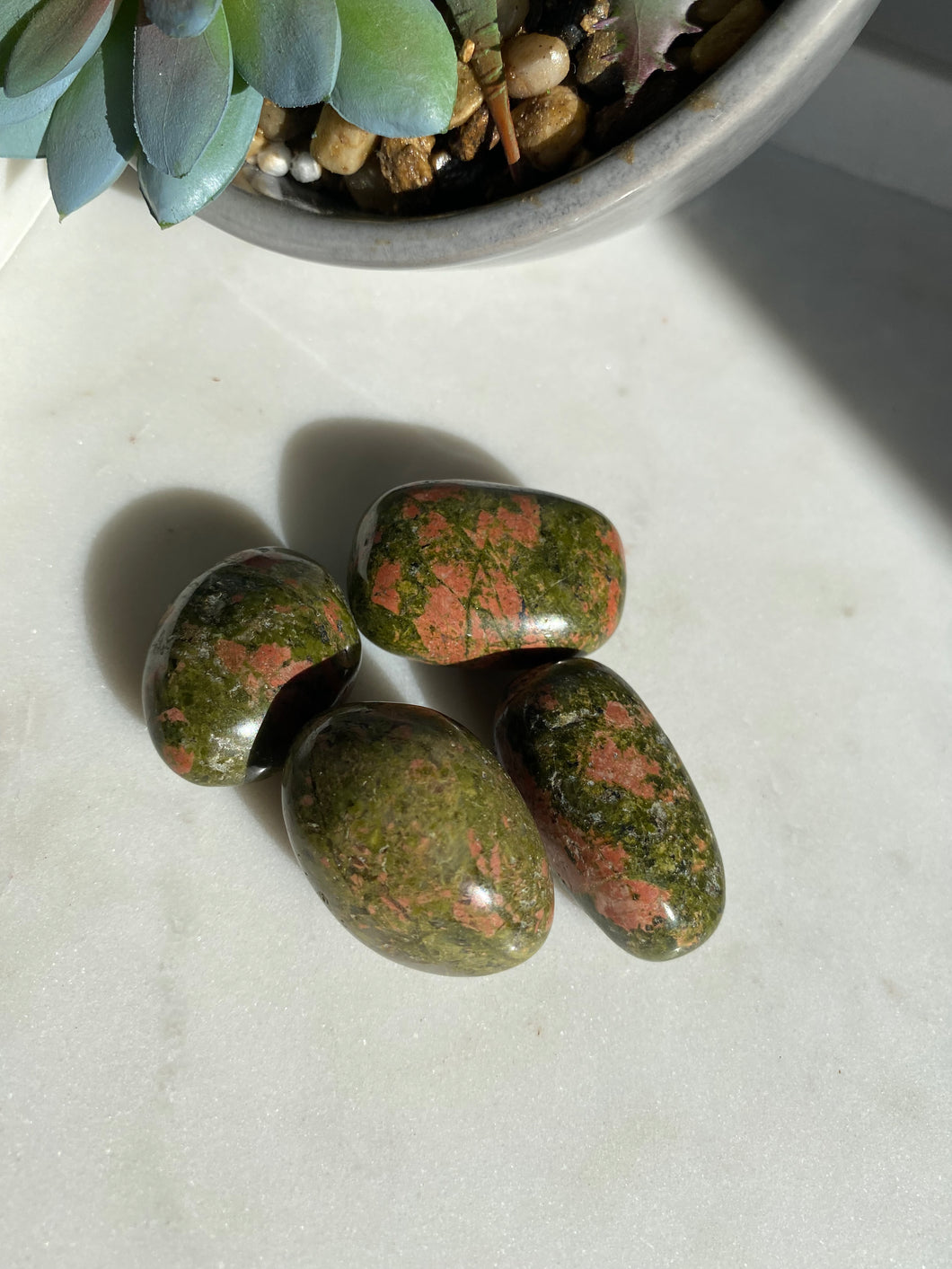 Unakite Tumbles - Milky Way Creations - Sydney - Crystal - Crystals - Candles - Soap - Howlite - Amethyst - Ethically Sources - Stones - gemstones - wholesale - amazonite