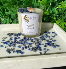 Load image into Gallery viewer, Lapis Lazuli Crystal Infused Soy Candle - Milky Way Creations - Sydney - Crystal - Crystals - Candles - Soap - Howlite - Amethyst - Ethically Sources - Stones - gemstones - wholesale - amazonite
