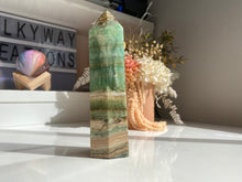 Load image into Gallery viewer, Pistachio Calcite Tower #334 - Milky Way Creations - Sydney - Crystal - Crystals - Candles - Soap - Howlite - Amethyst - Ethically Sources - Stones - gemstones - wholesale - amazonite
