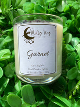 Load image into Gallery viewer, Garnet Crystal Infused Soy Candle - Milky Way Creations - Sydney - Crystal - Crystals - Candles - Soap - Howlite - Amethyst - Ethically Sources - Stones - gemstones - wholesale - amazonite
