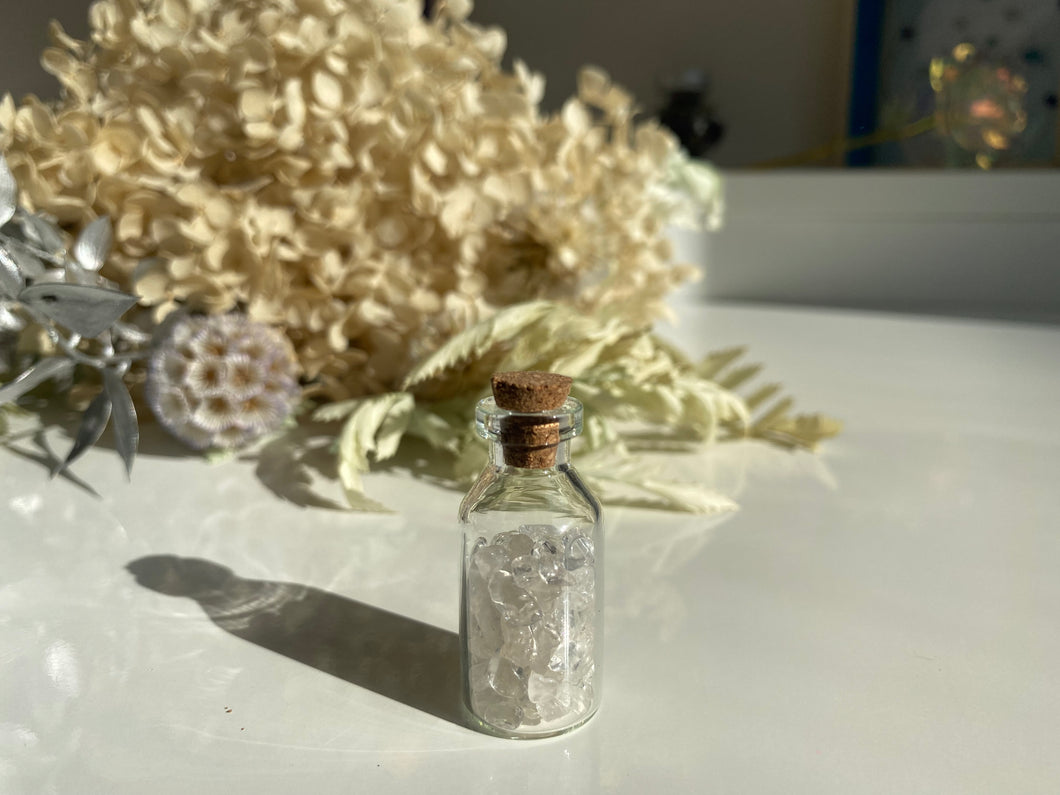 Clear Quartz Crystal Chip Jar - Milky Way Creations - Sydney - Crystal - Crystals - Candles - Soap - Howlite - Amethyst - Ethically Sources - Stones - gemstones - wholesale - amazonite