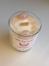 Load image into Gallery viewer, Rose Quartz Crystal Infused Soy Candle - Milky Way Creations - Sydney - Crystal - Crystals - Candles - Soap - Howlite - Amethyst - Ethically Sources - Stones - gemstones - wholesale - amazonite
